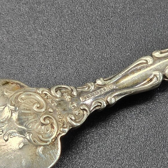 Antique Whiting Fork Sterling Silver Ornate Olive Pickle Seafood Oyster S CT36E - Picture 7 of 11